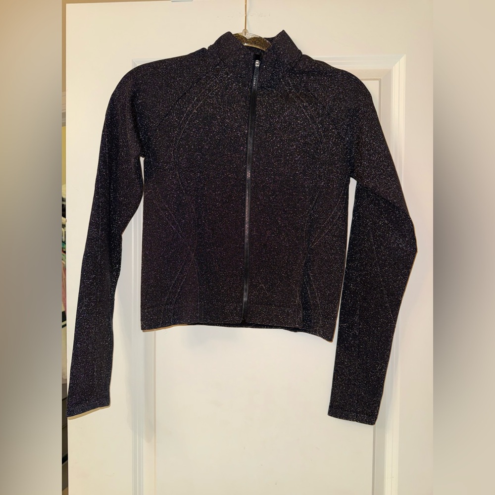 Fabletics Black Sparkle Bomber Jacket - image 1